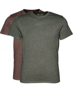 Seeland Basic 2er-pack t-shirt Moose brown & Forest night