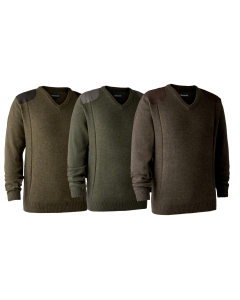 8638 Deerhunter Sheffield Pullover mit V-Ausschnitt