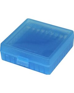24P-100-22-24 Ammo-Box 100 Schuss Klappdeckel für .22 LR transparent blau